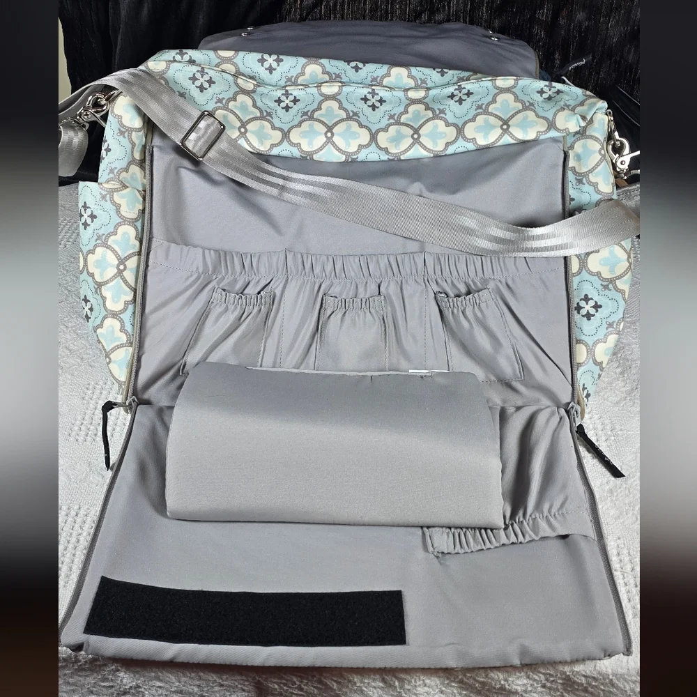 petunia pickle bottom Blue Patterned Crossbody/Diaper Bag
